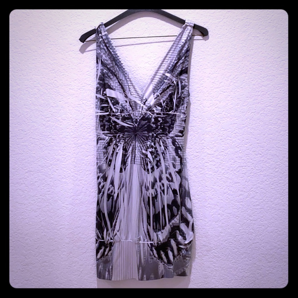 Black and white mini dress